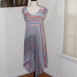 Philosophy, striped Tank Asymmetrical Hem Dress